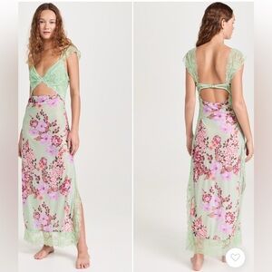 Lace Floral Midi Dress